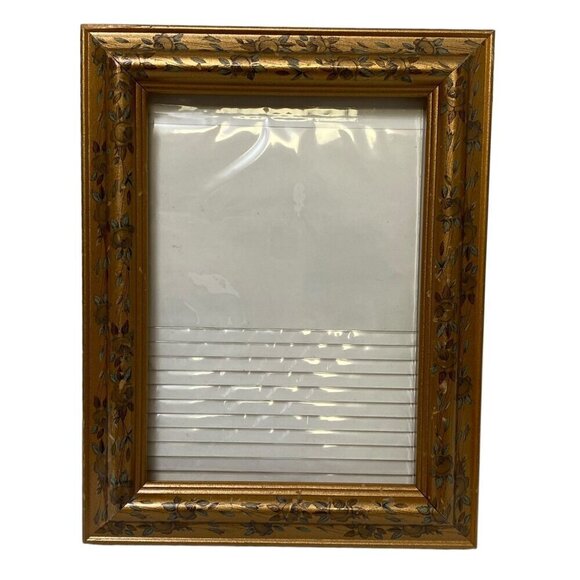 Floral Gilt Wood Photo Frame for 5x7" Photo plus Photo Sleeve Insert - Picture 1 of 13
